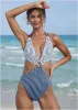 Contrast Stripe One-Piece - Reversible Navy Stripe sold by VENUS