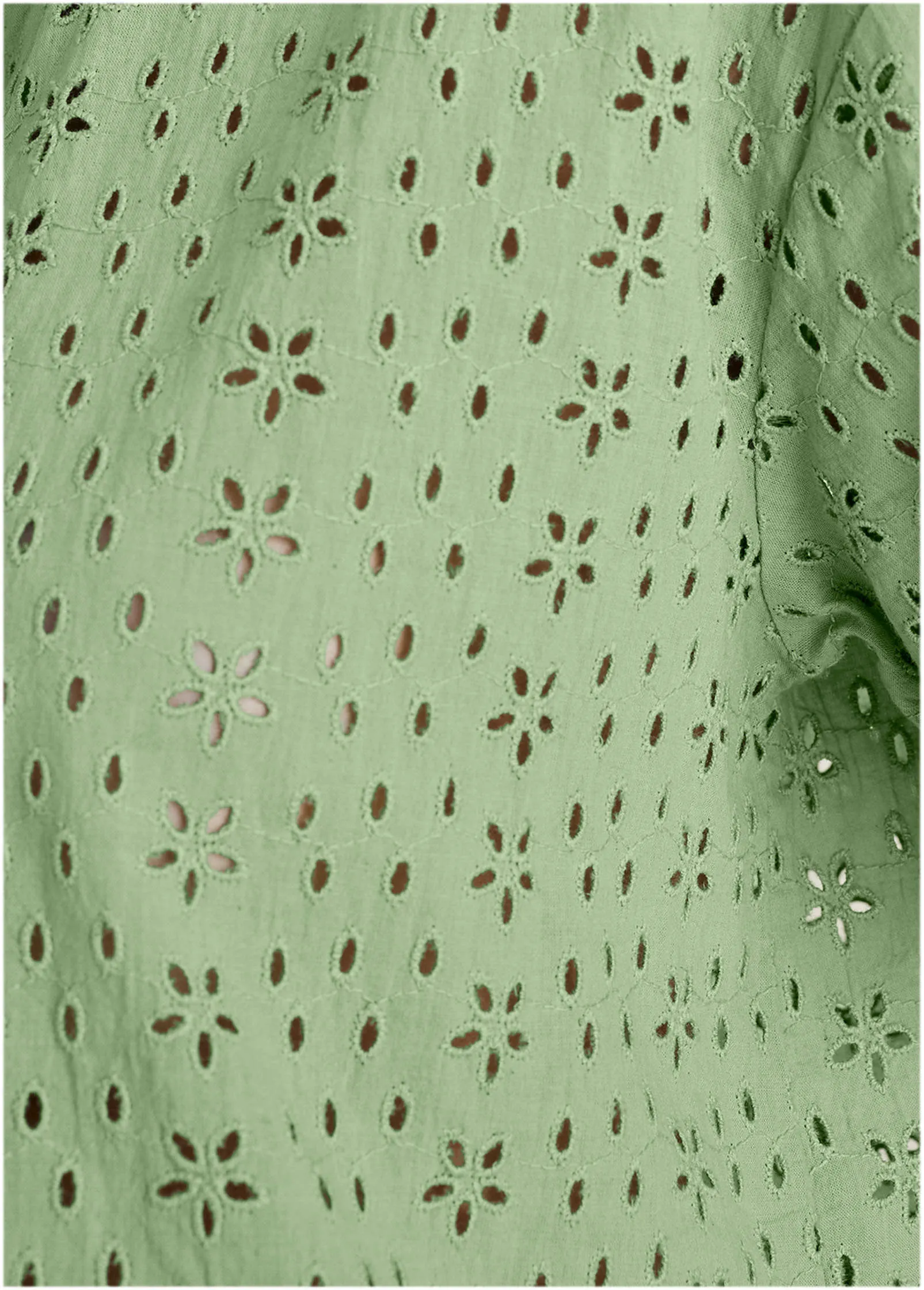 Eyelet Button-Up Blouse - Basil sold by VENUS product image thumbnail 3