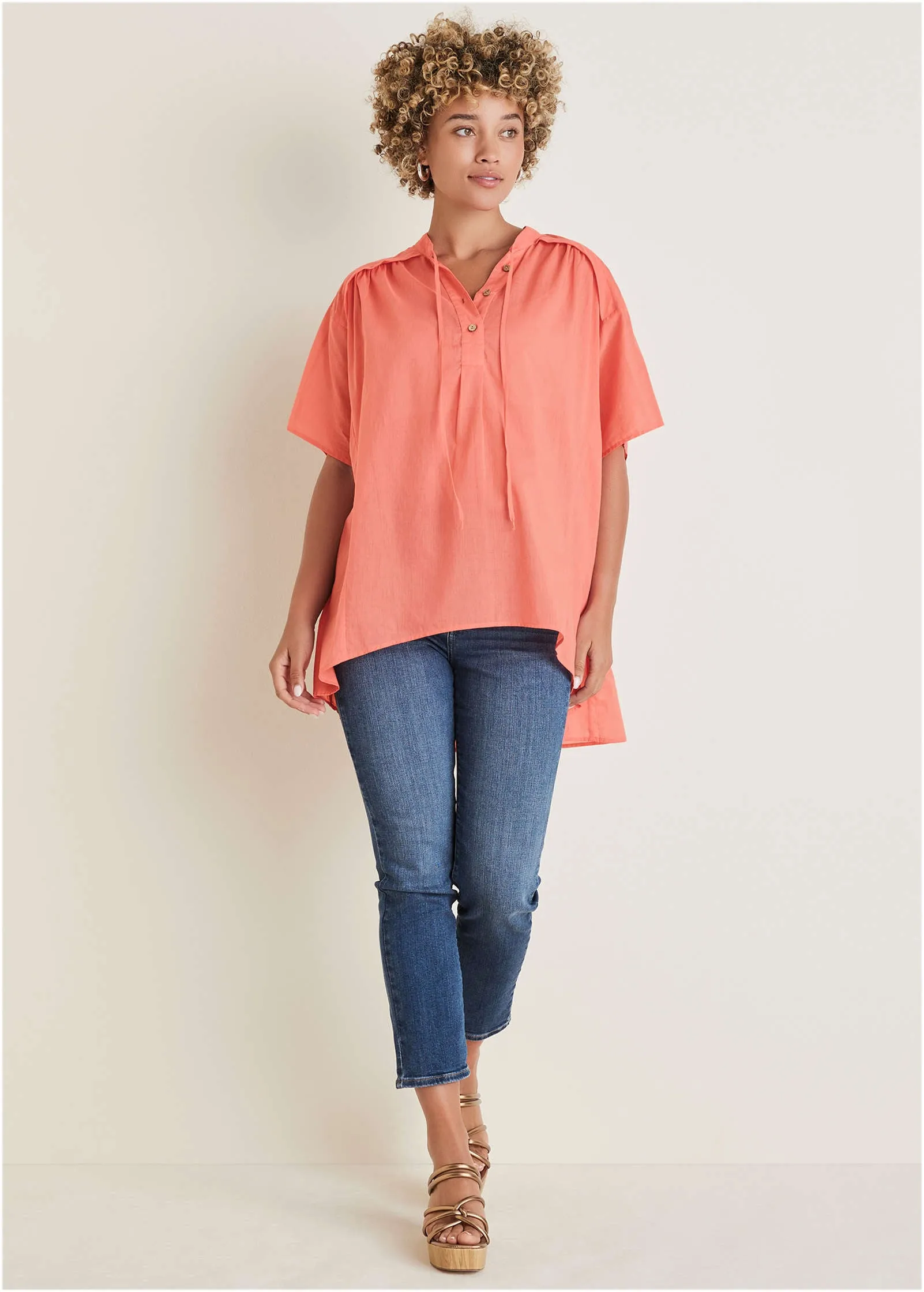 Flowy Tunic Blouse - Burnt Coral sold by VENUS product image thumbnail 2