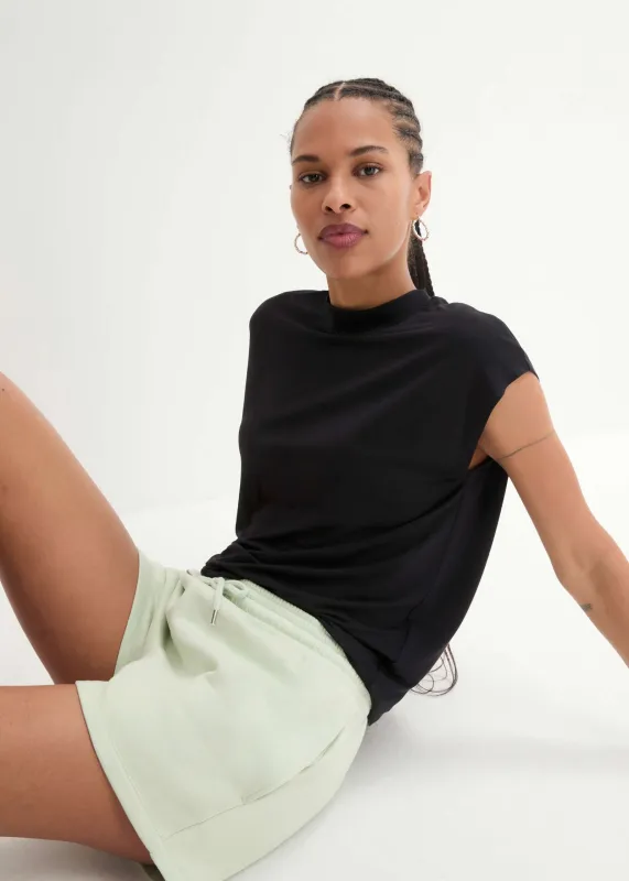 Scoop Neck T-Shirt - Black sold by VENUS