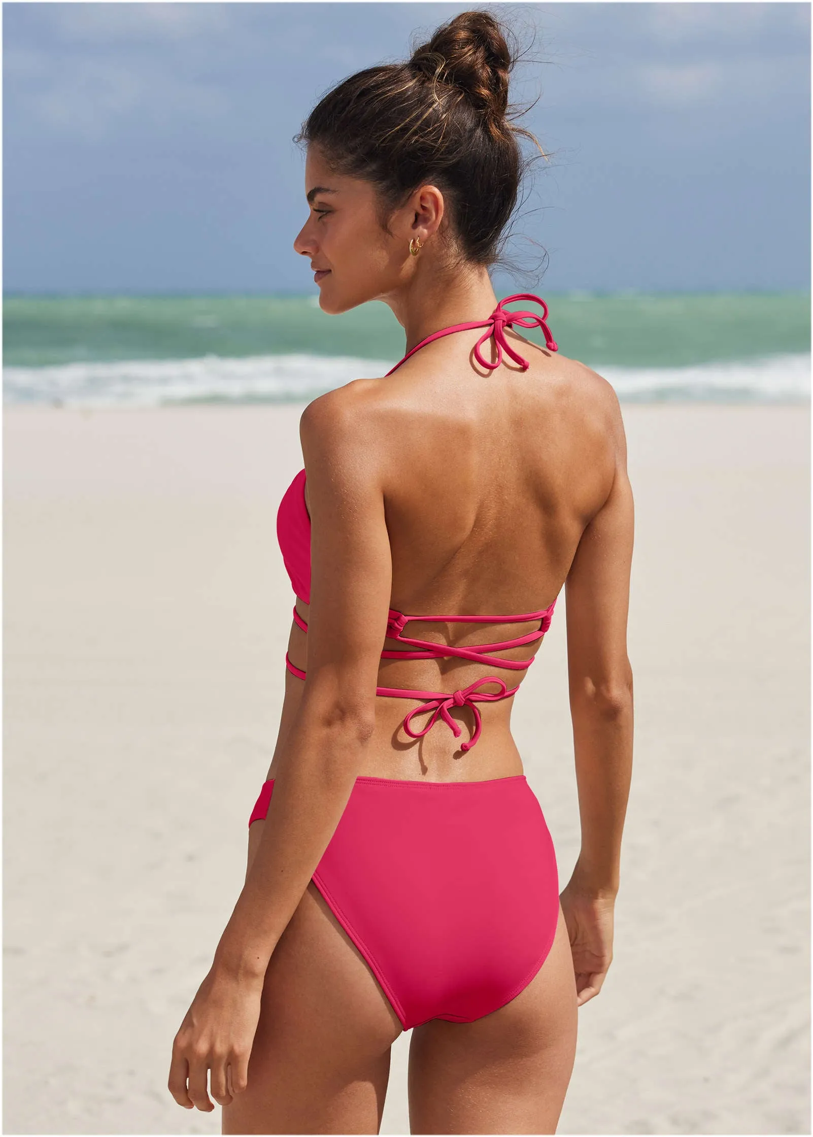 Honolulu Vintage High Leg Bottom - Raspberry sold by VENUS product image thumbnail 2