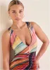 Plunging Maxi Dress - Dark Rainbow sold by VENUS