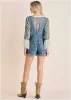 V-Back Denim Overalls - Light Wash sold by VENUS