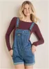 V-Back Denim Overalls - Medium Wash sold by VENUS