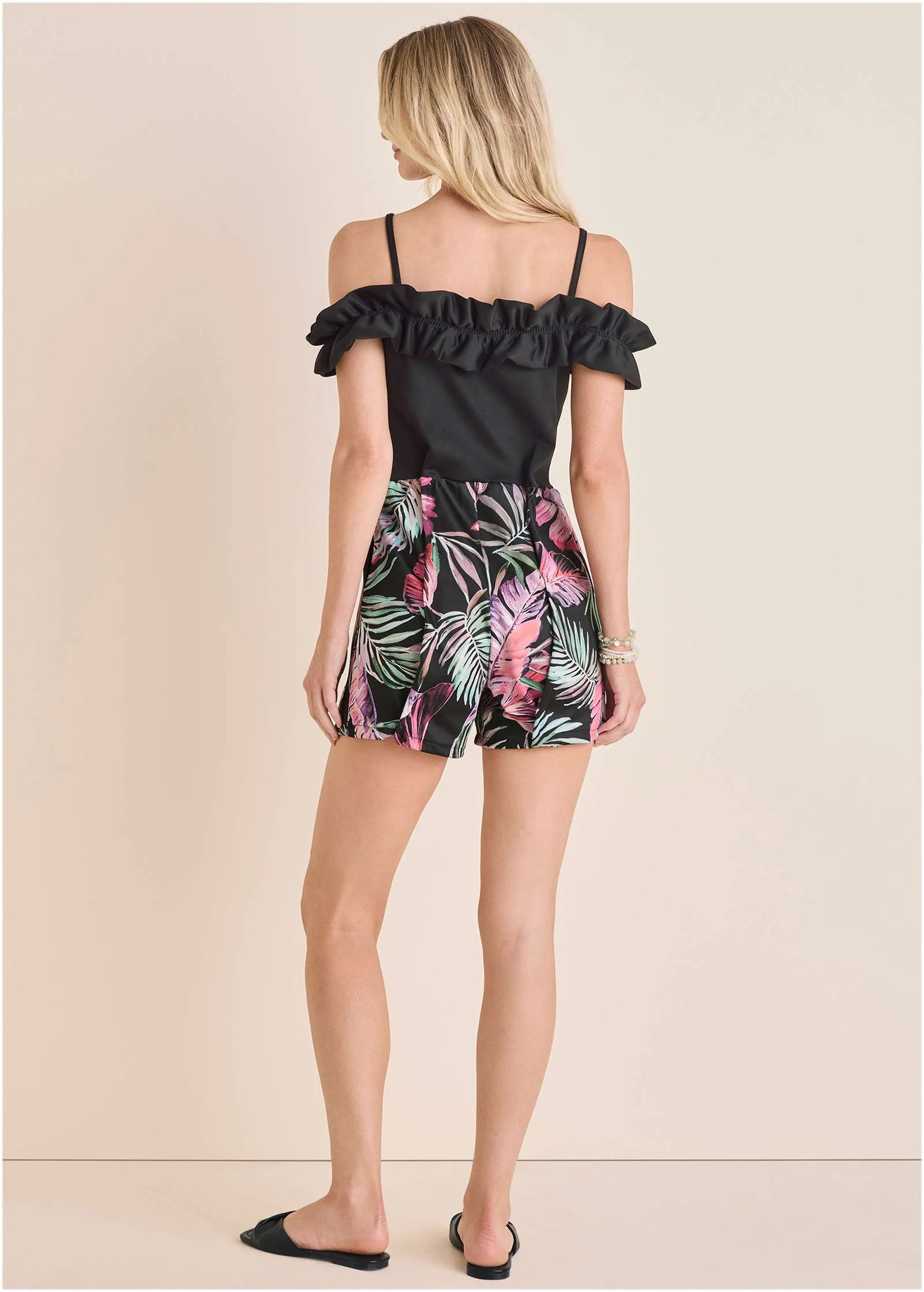 Off-The-Shoulder Romper - Illuminated Jungle sold by VENUS product image thumbnail 3