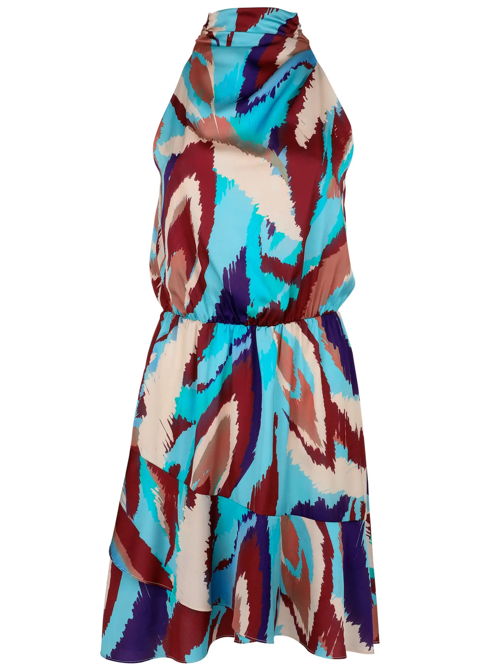 Printed Halter Mini Dress - Ikat Flowers sold by VENUS product image thumbnail 2