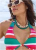 Belize Underwire Halter Top - Watercolor Stripe sold by VENUS