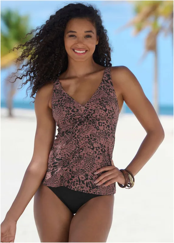 Underwire Tankini Set - Abstract Leopard sold by VENUS