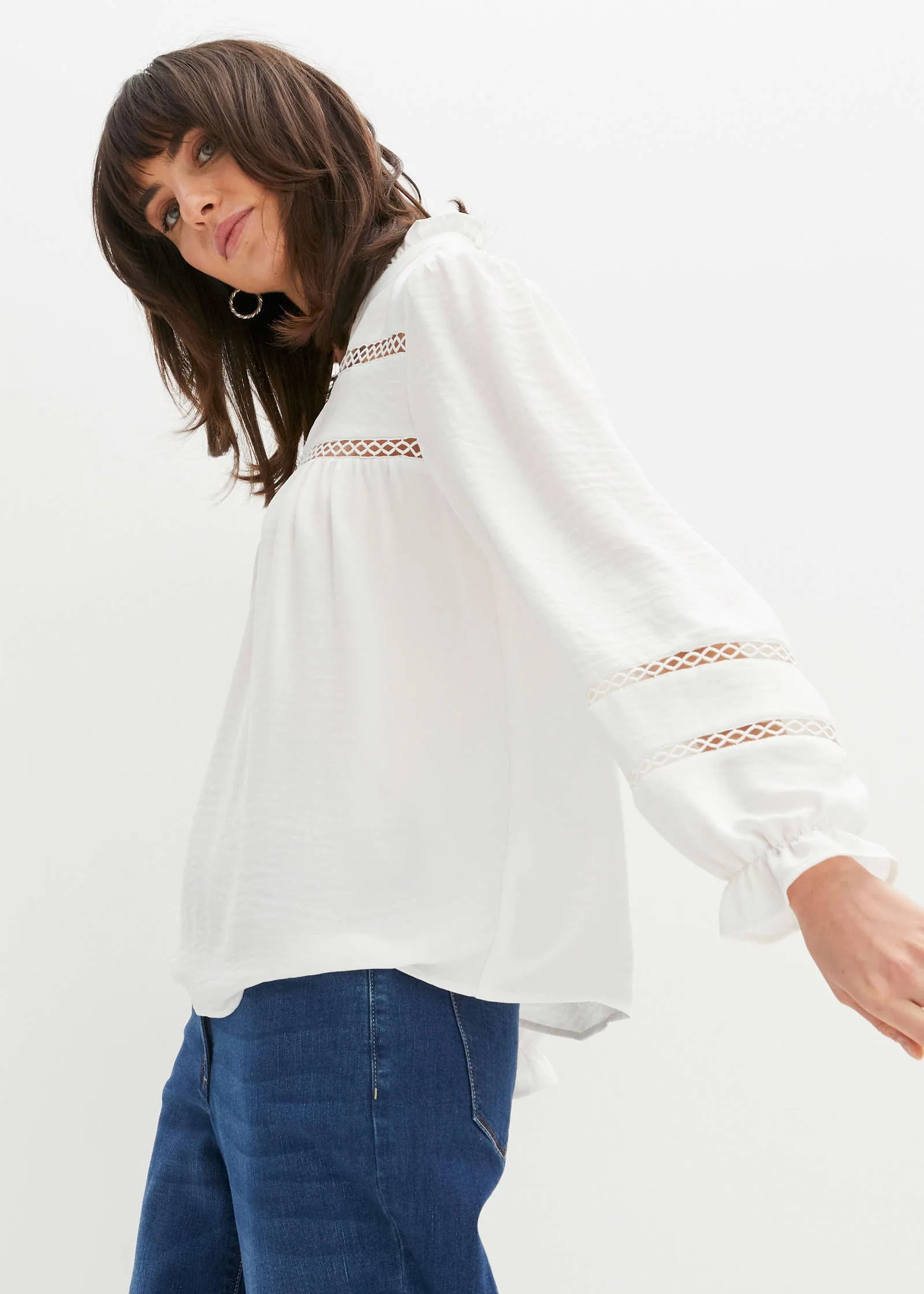 Lace Trim Blouse - White sold by VENUS product image thumbnail 4