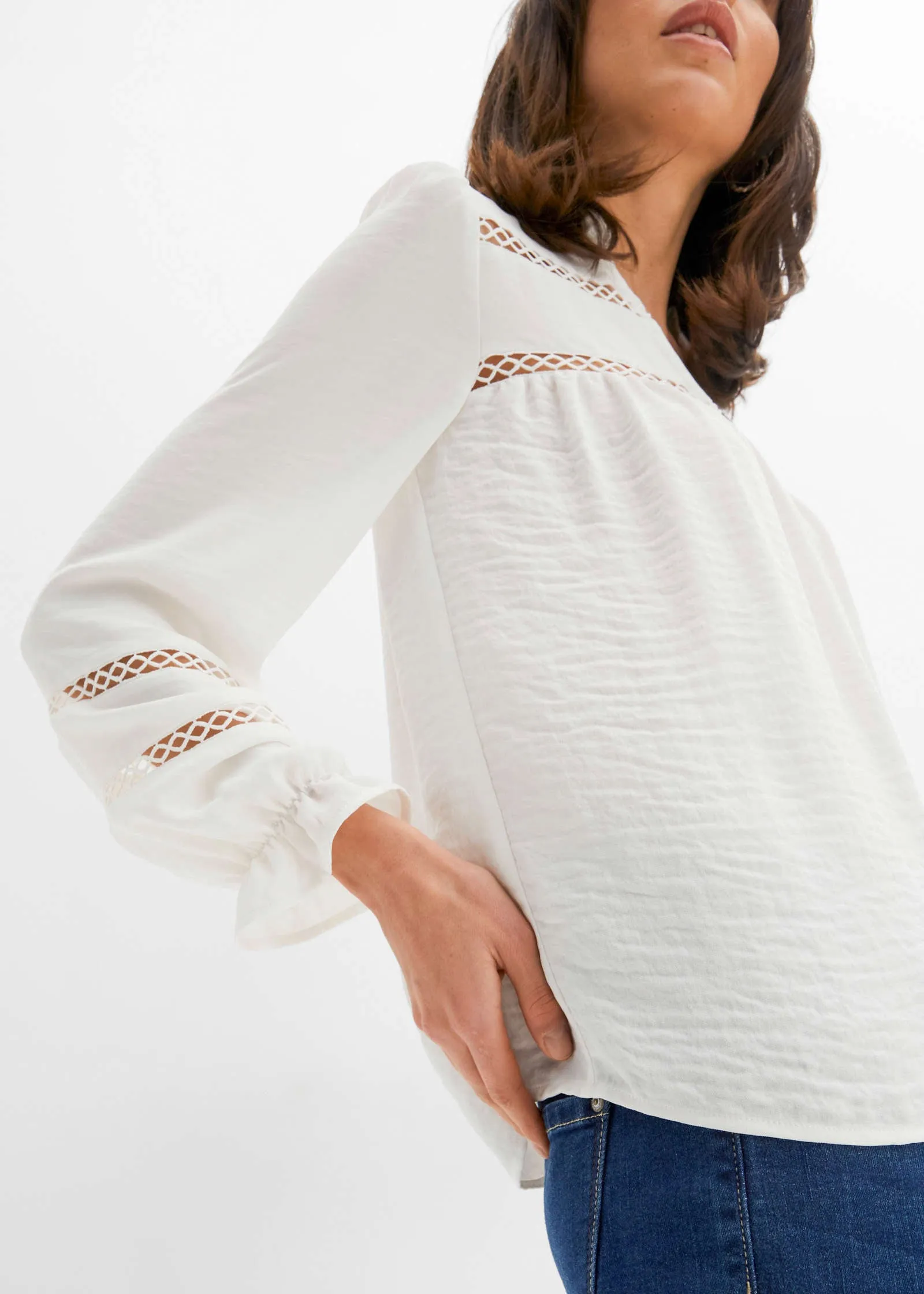 Lace Trim Blouse - White sold by VENUS product image thumbnail 5