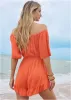 Flirty Cover-Up Romper - Coral Bright sold by VENUS