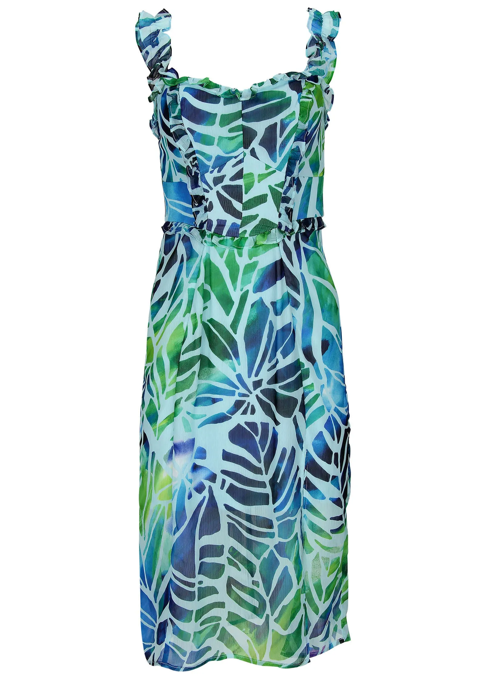 Side Slit Midi Dress - Ombre Block Leaves sold by VENUS product image thumbnail 3