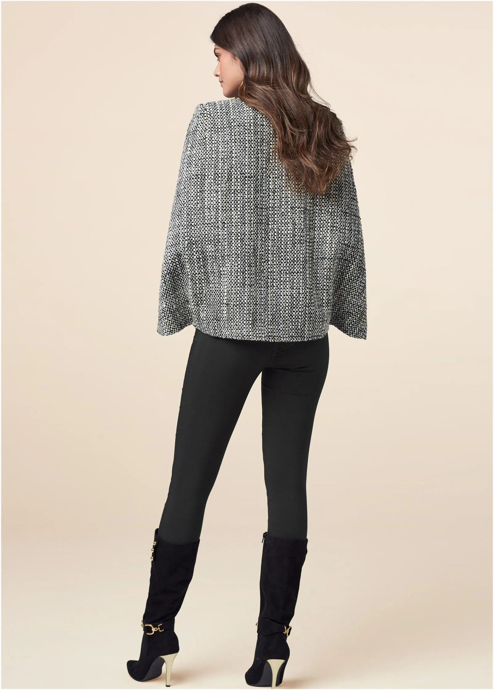 Tweed Cape With Lurex - Black Multi sold by VENUS product image thumbnail 3