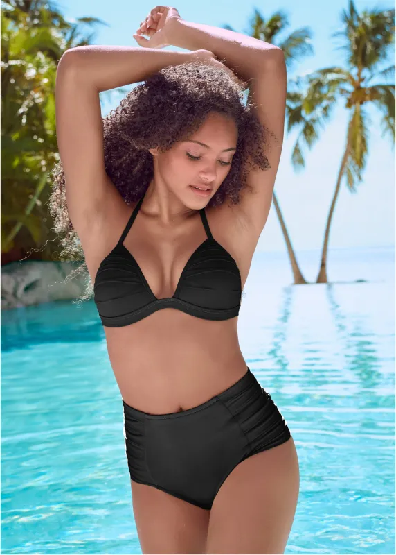 Pleated Enhancer Top - Black Beauty sold by VENUS