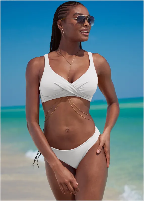 Lovely Lift Wrap Bikini Top - Pearl White sold by VENUS
