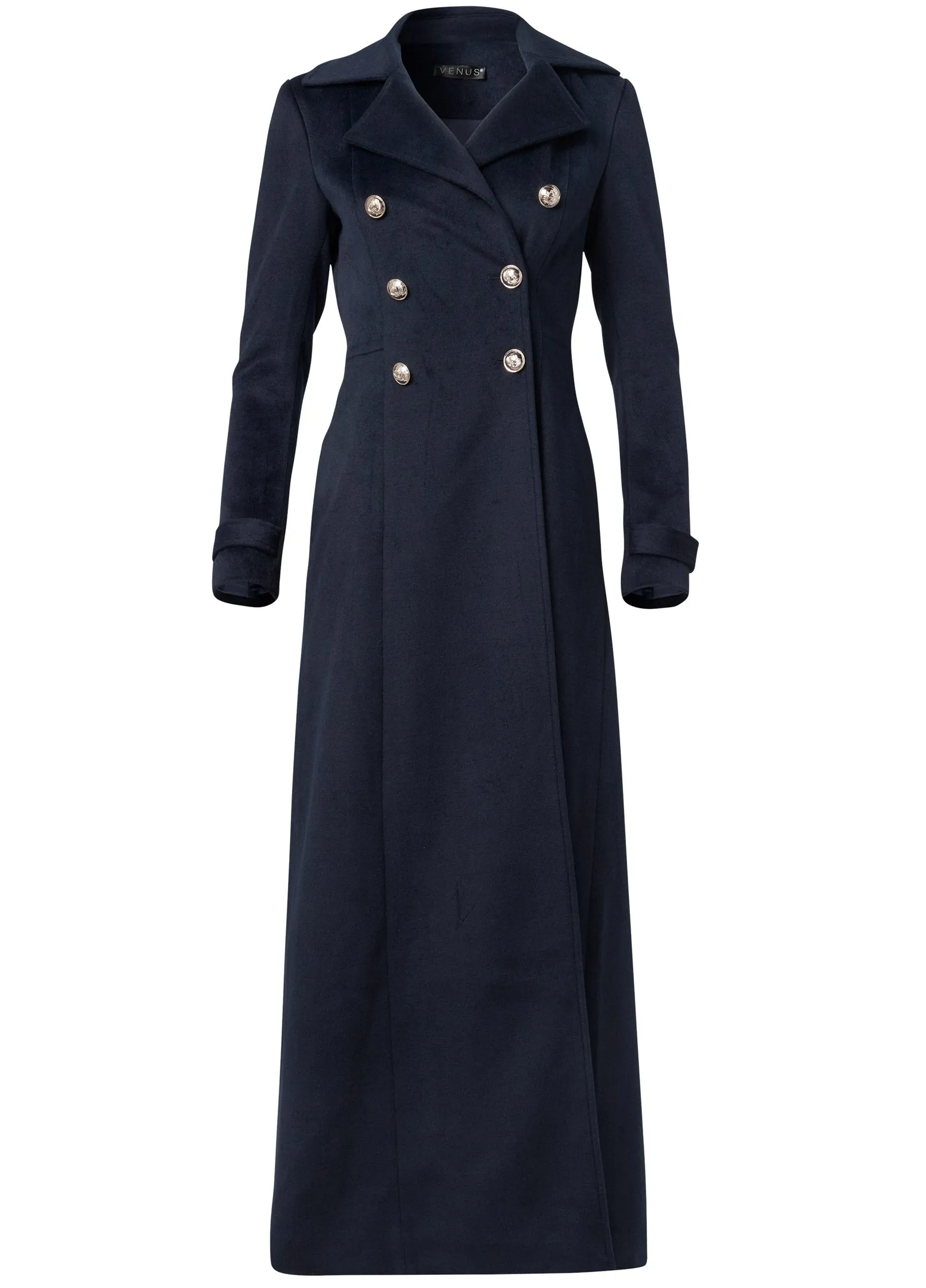 Doube Breasted Full Length Coat - Navy sold by VENUS product image thumbnail 5