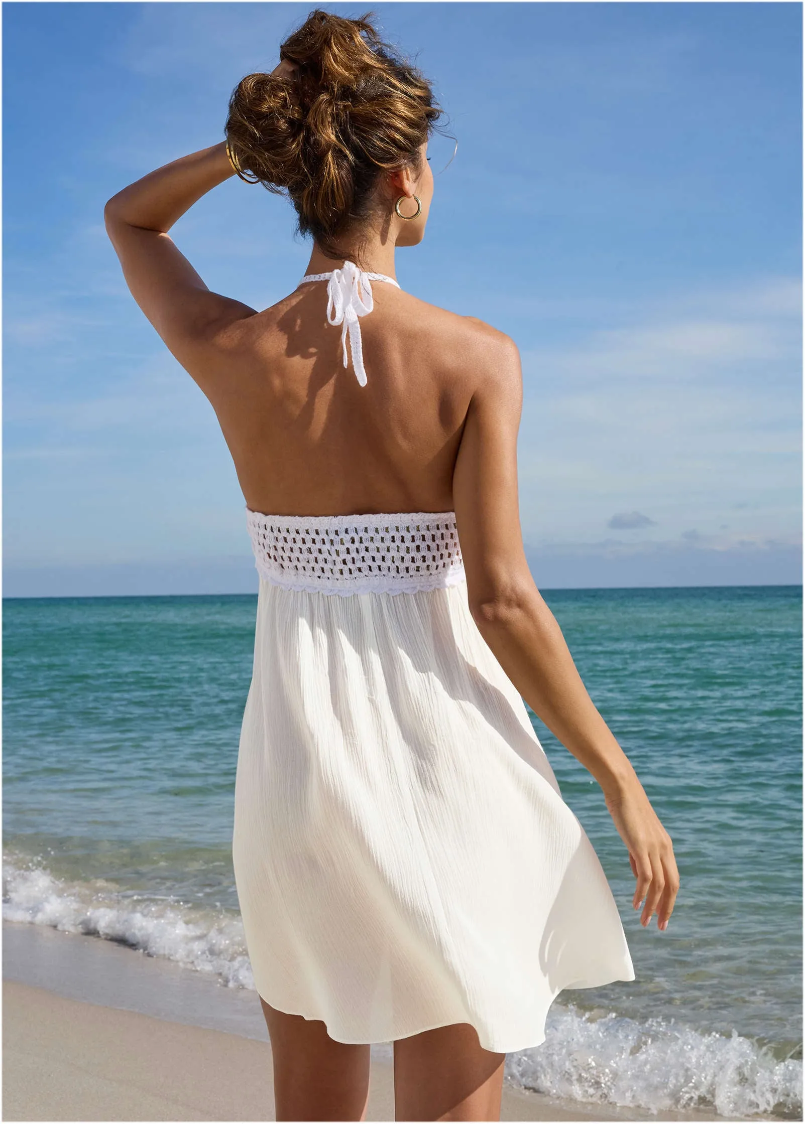 Crochet Top Cover-Up Dress - White sold by VENUS product image thumbnail 2