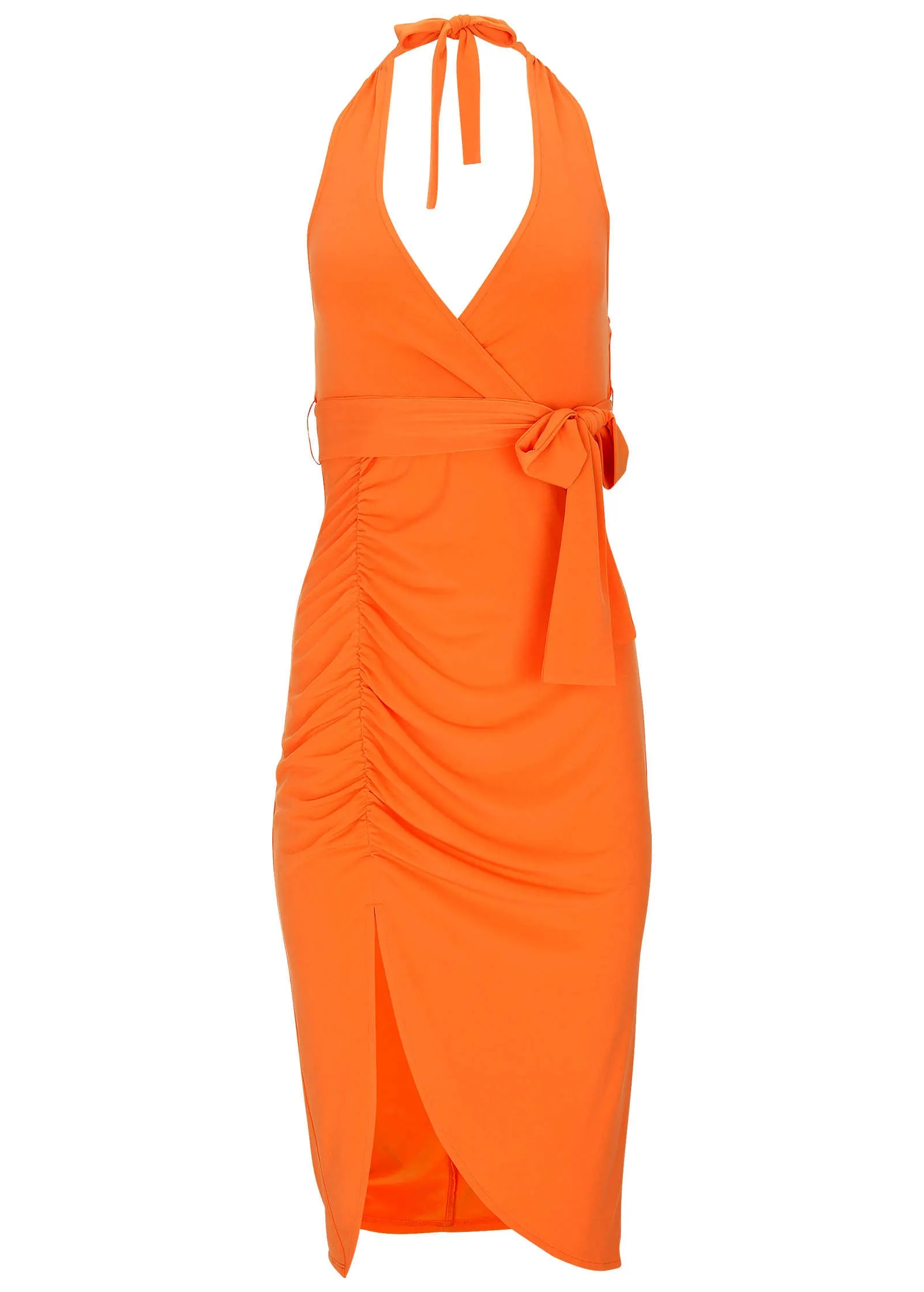 Side Tie Halter Midi - Orange sold by VENUS product image thumbnail 4