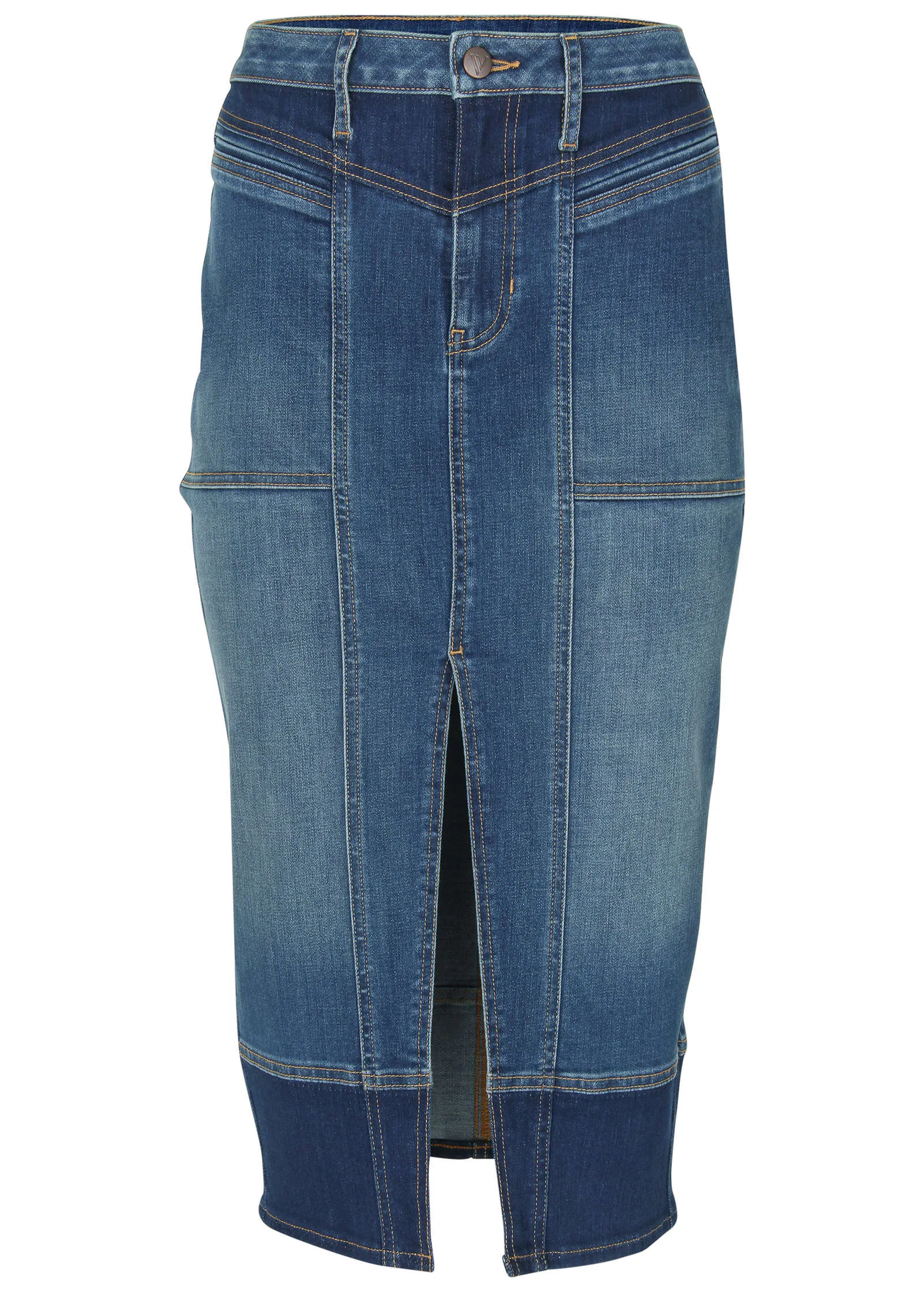 Denim Midi Skirt - Medium & Dark Wash sold by VENUS product image thumbnail 5