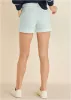 Eyelet Cuffed Button Shorts - Skywriting sold by VENUS
