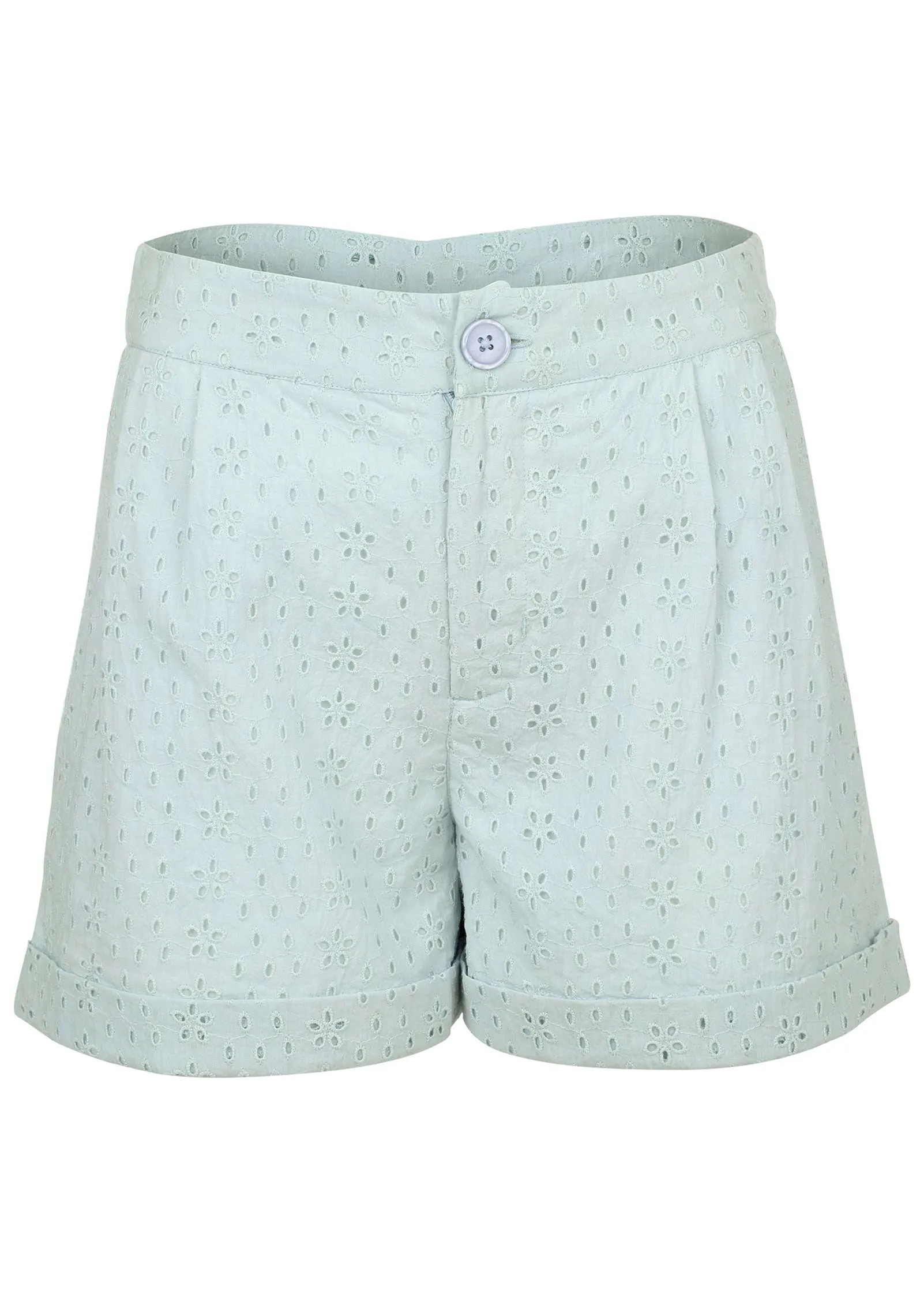 Eyelet Cuffed Button Shorts - Skywriting sold by VENUS product image thumbnail 5