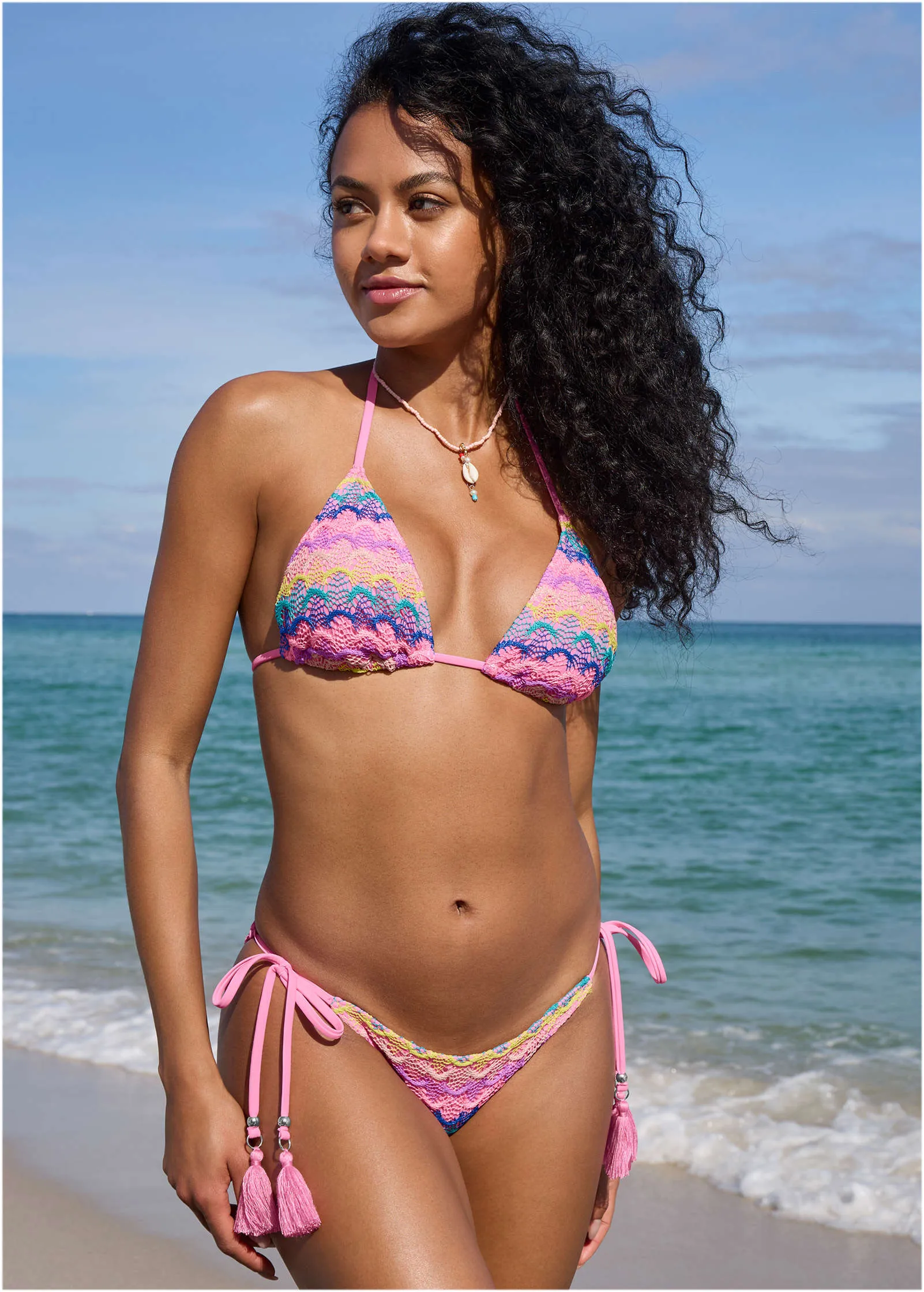 Crochet Key West Bottom - Pink Multi sold by VENUS