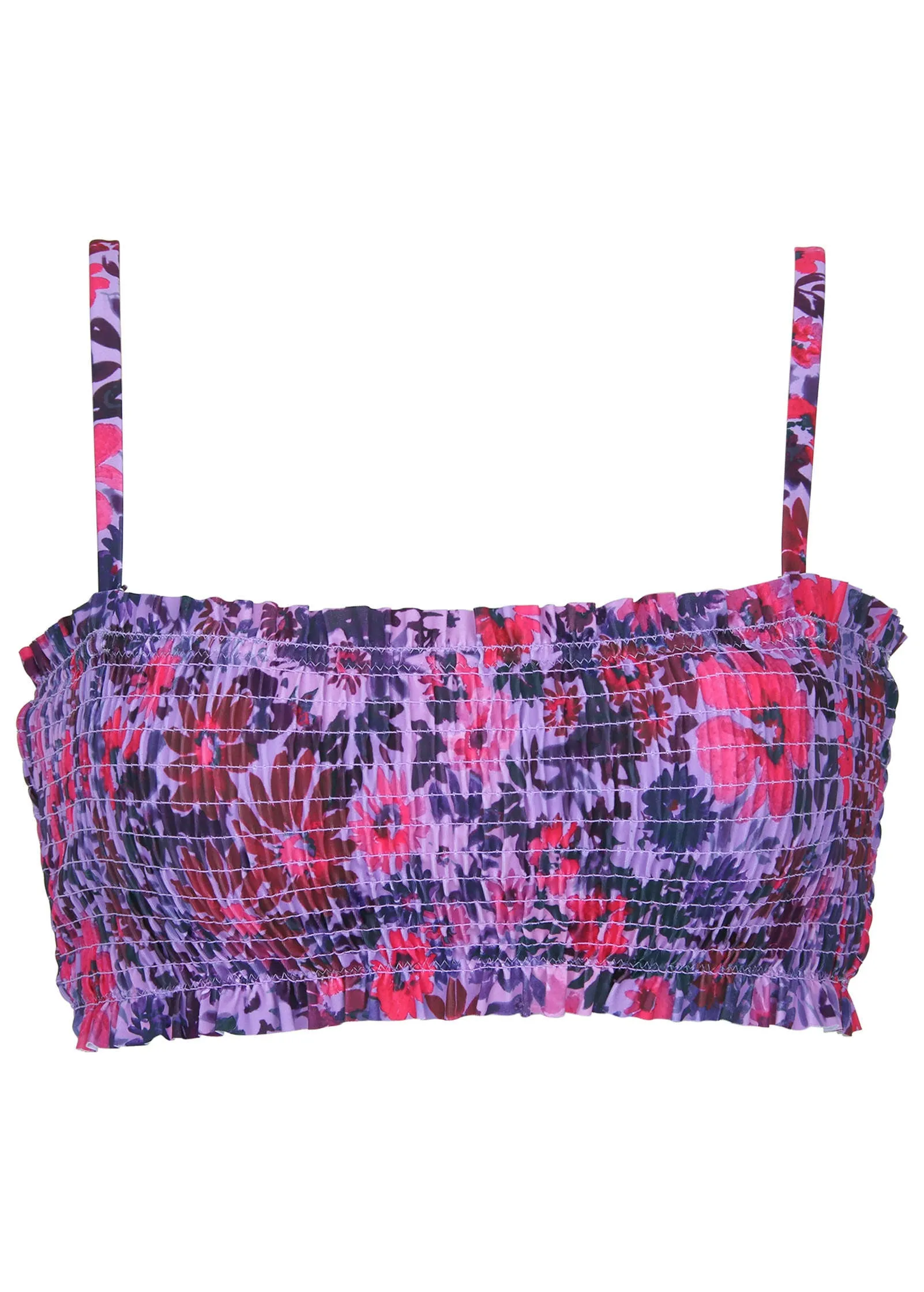 Smocked Bandeau Top - Ditsy Pink Purple sold by VENUS product image thumbnail 3