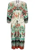 V-Neck Midi Dress - Seti Olive Ikat sold by VENUS