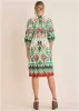V-Neck Midi Dress - Seti Olive Ikat sold by VENUS