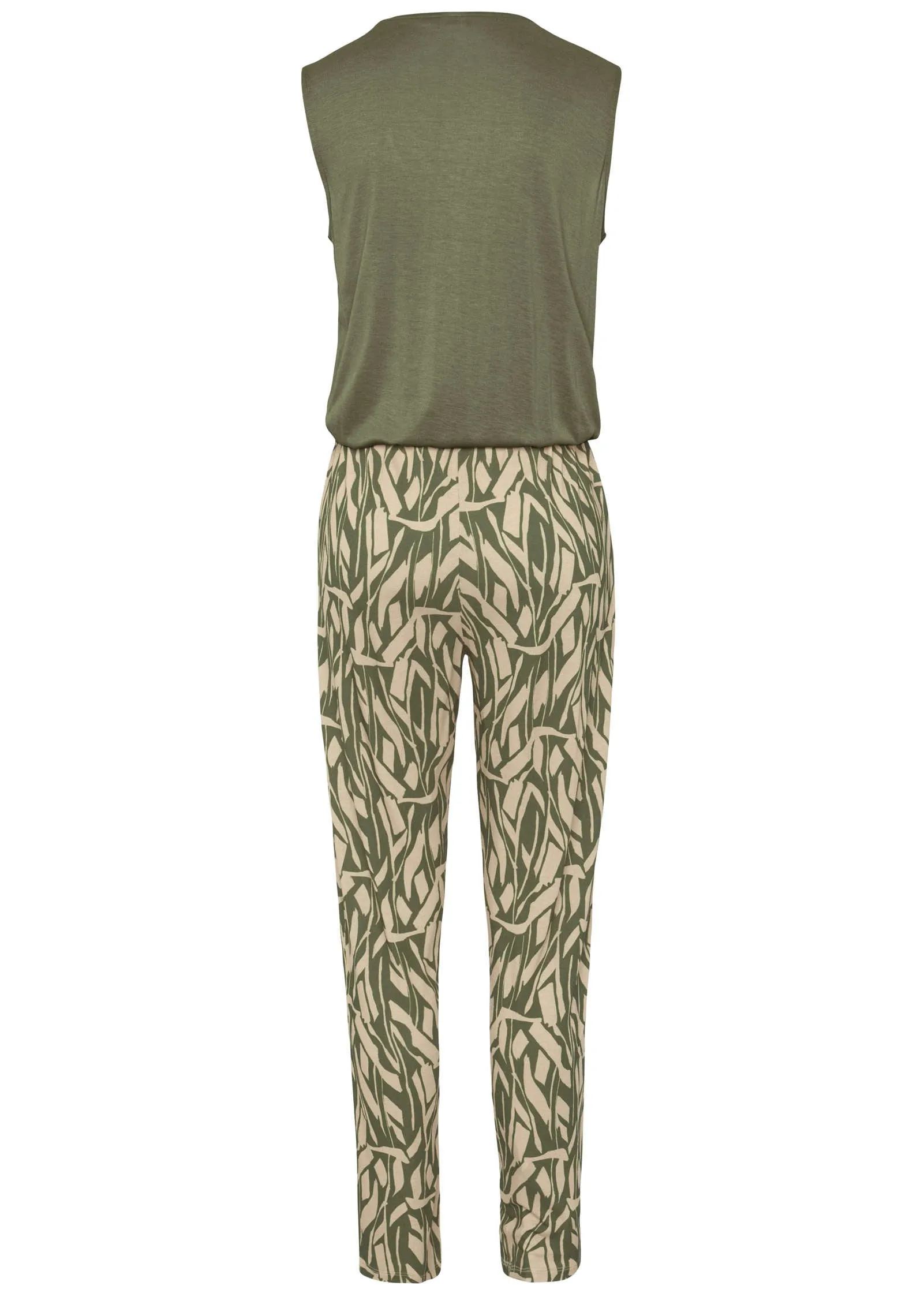 Button Front Jumpsuit - Khaki Multi sold by VENUS product image thumbnail 3