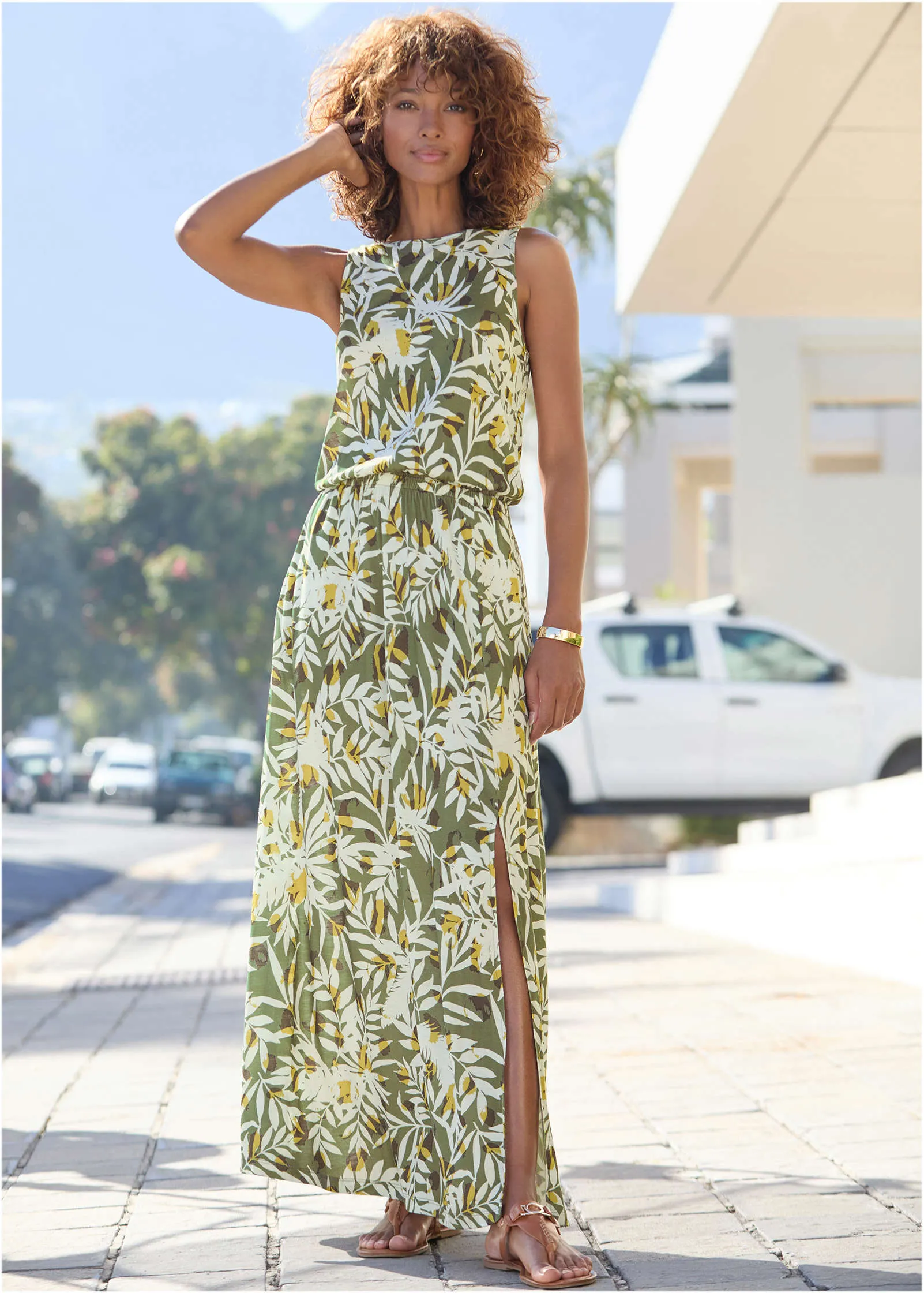 Sleeveless Floral Maxi Dres - Green Multi sold by VENUS