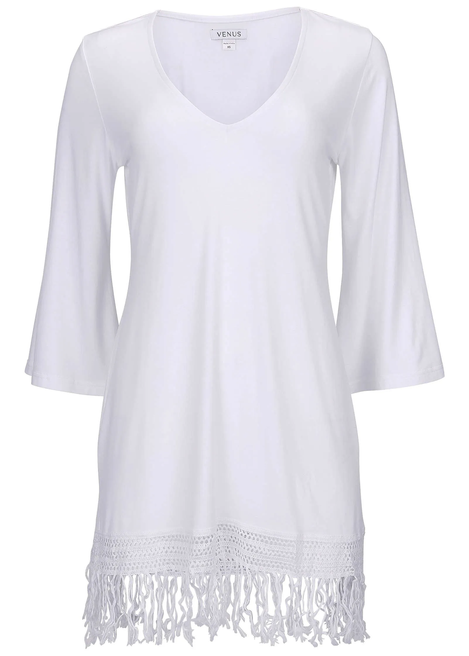 Knit Tunic Cover-Up Dress - White sold by VENUS product image thumbnail 3