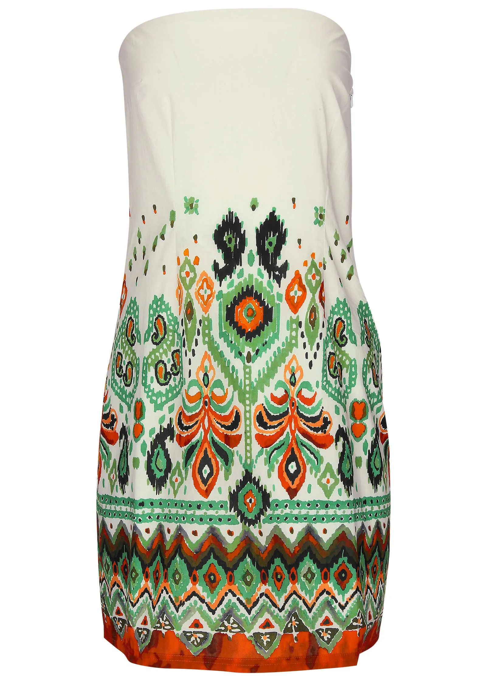 Poplin Strapless Mini Dress - Seti Olive Ikat sold by VENUS product image thumbnail 3