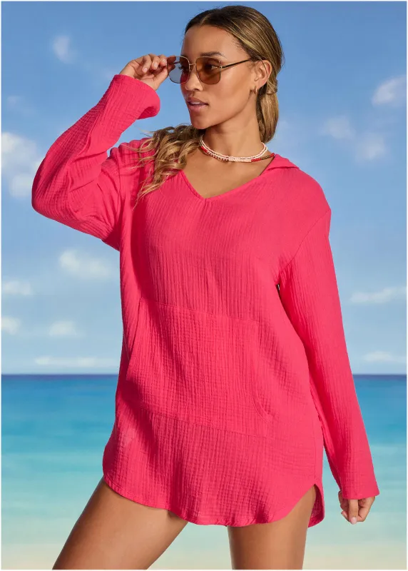 Pack And Go Hoodie - Raspberry sold by VENUS