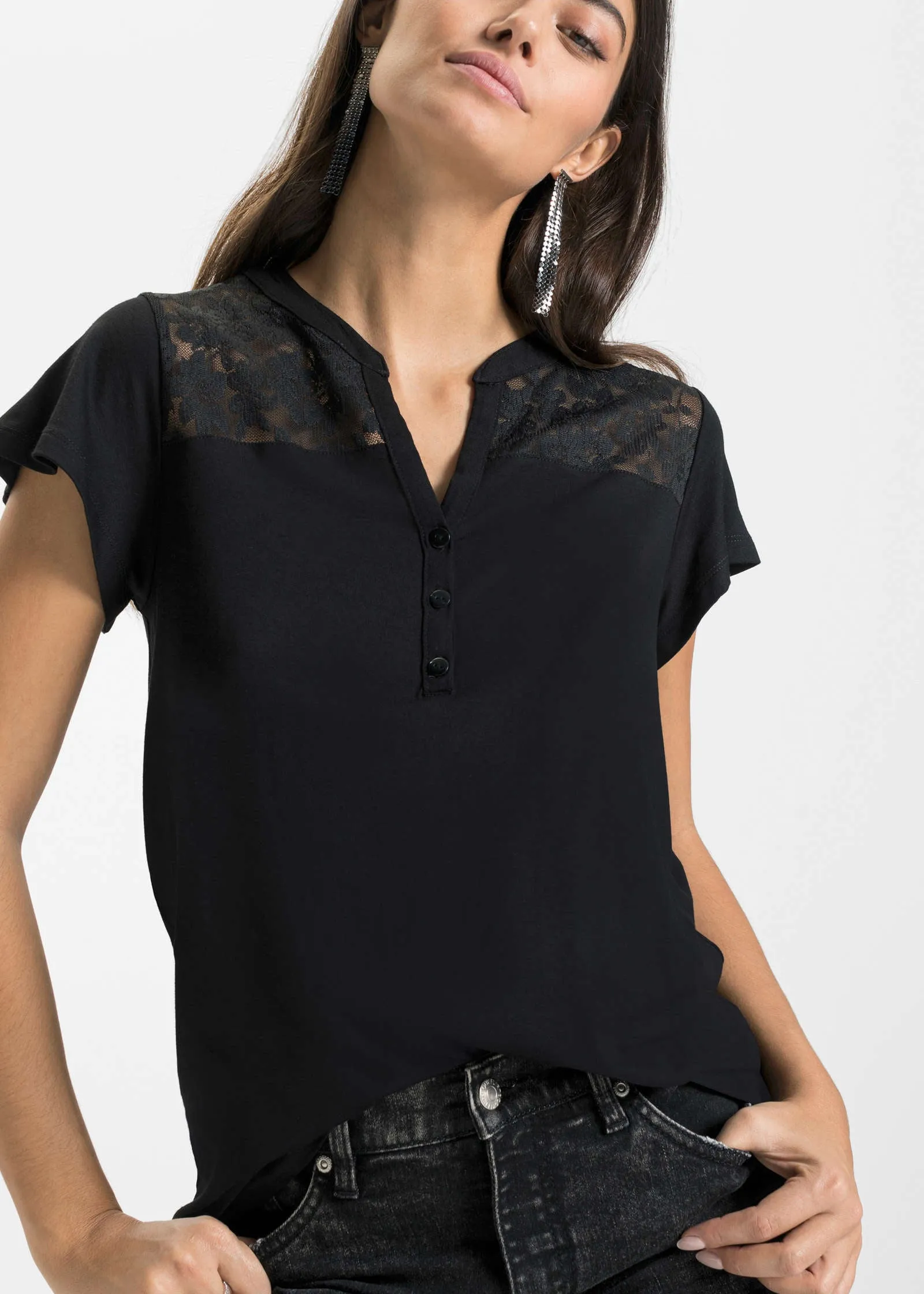 Henley Shirt - Black sold by VENUS product image thumbnail 4