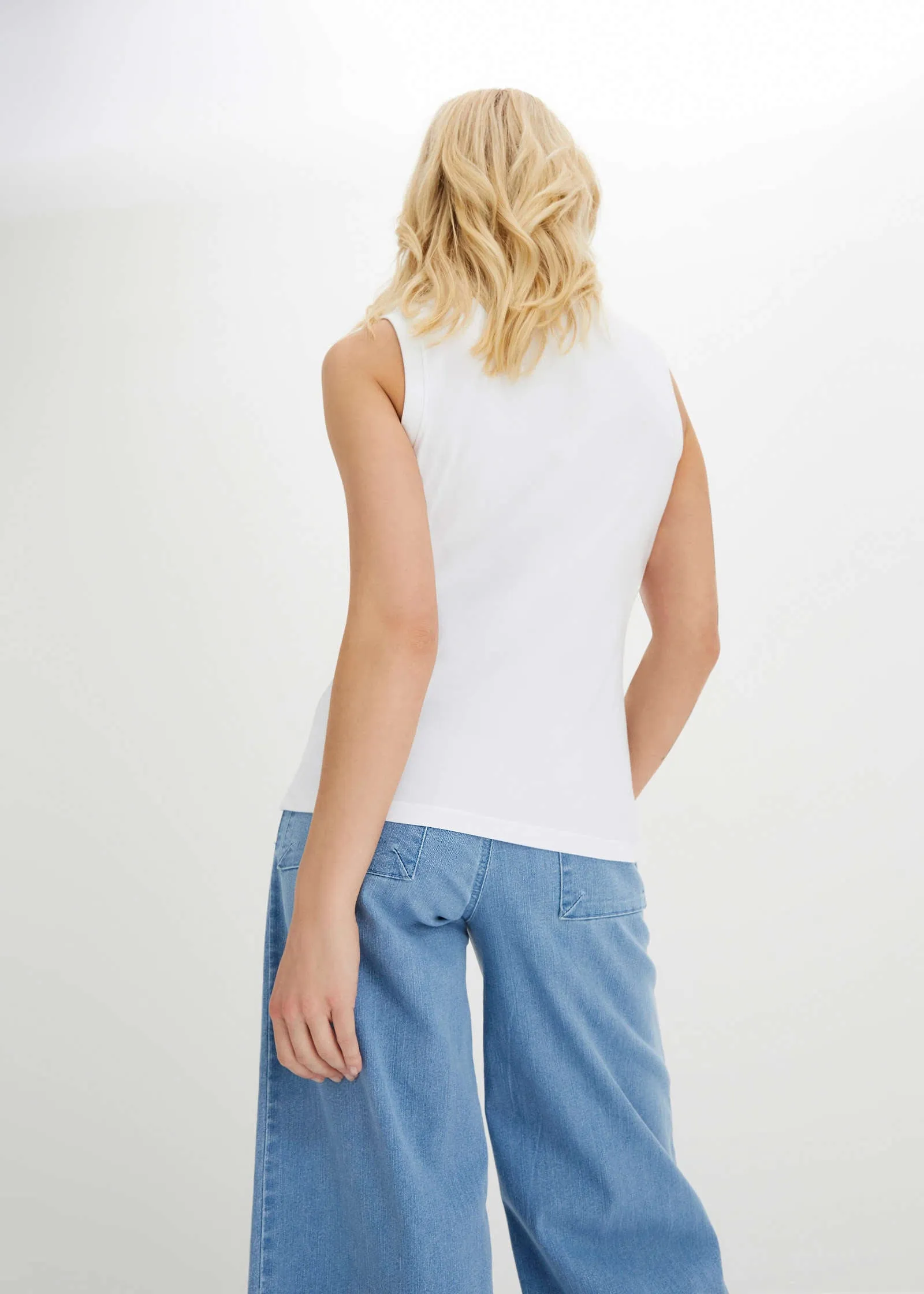 Scoop Neck Tank - White sold by VENUS product image thumbnail 3