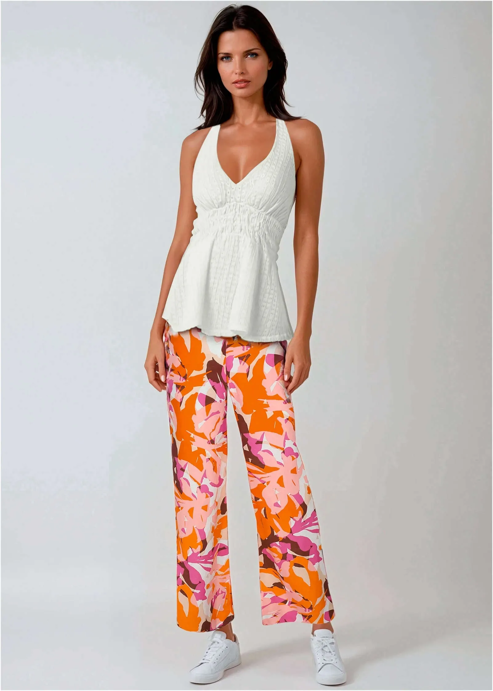 Linen Side Slit Pant - Desert Floral sold by VENUS product image thumbnail 2