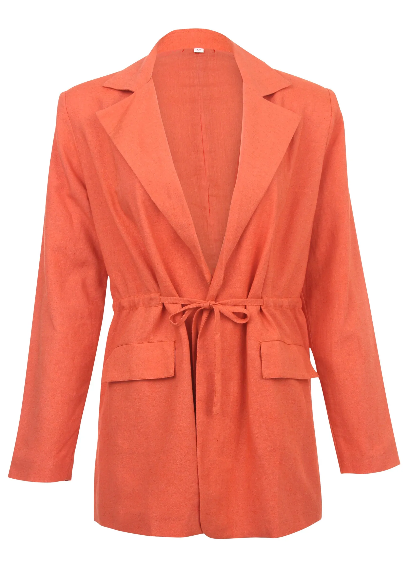 Linen Drawstring Blazer - Burnt Orange sold by VENUS product image thumbnail 5