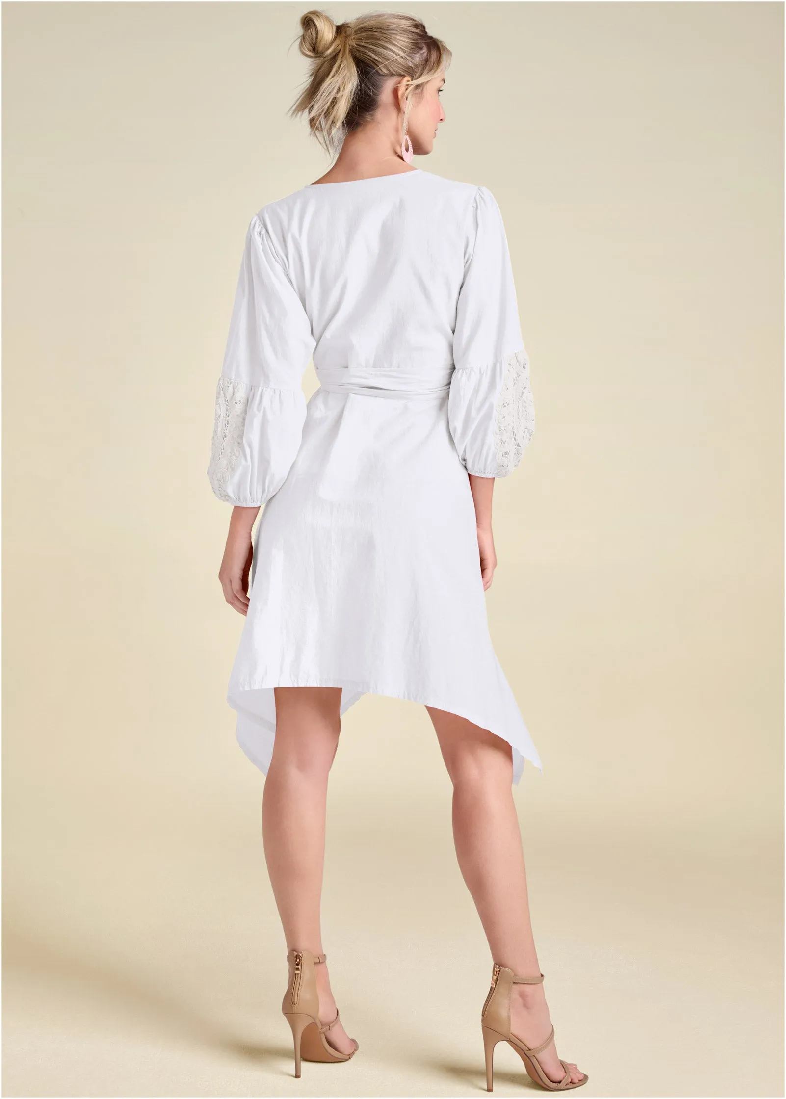 Handkerchief Hem Midi Dress - White sold by VENUS product image thumbnail 2