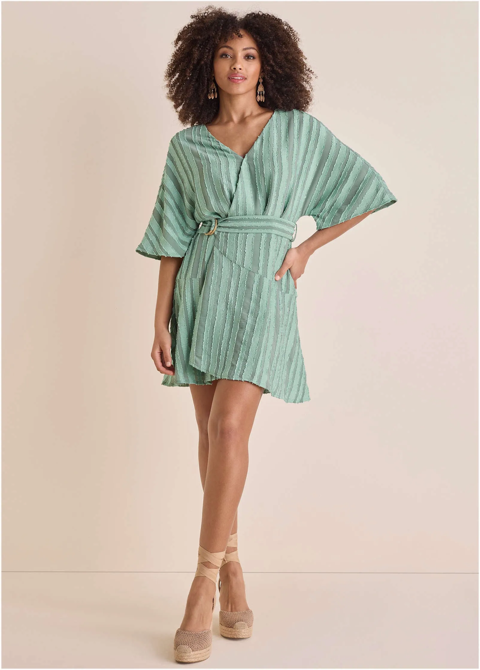 Dolman Sleeve Mini Dress - Iceberg Green sold by VENUS product image thumbnail 2