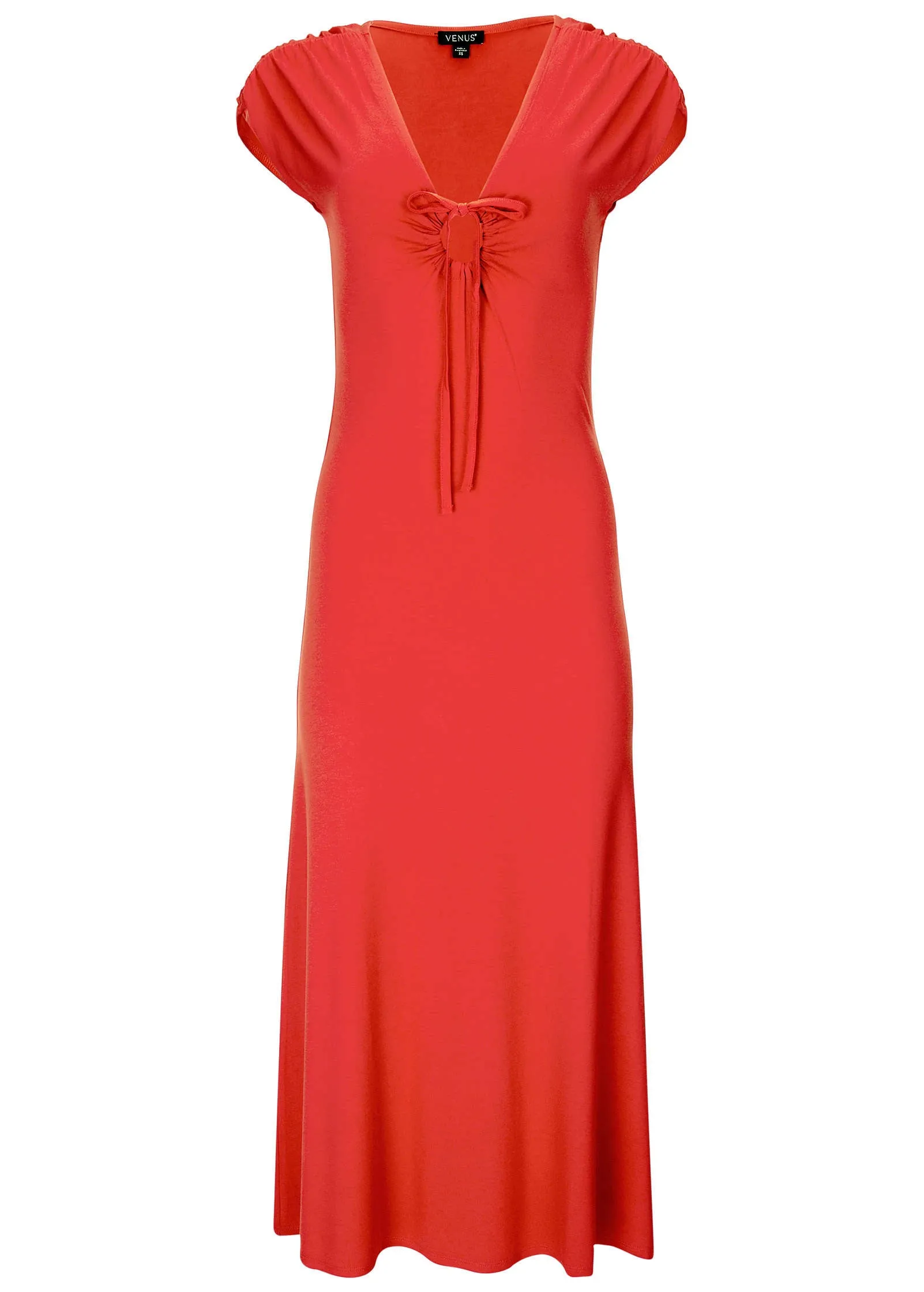 Tie Detail Maxi Dress - Rococco Red sold by VENUS product image thumbnail 4