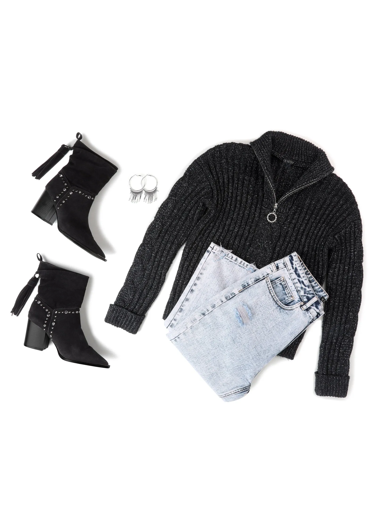 Tassel Hoop Earrings - Silver sold by VENUS product image thumbnail 5