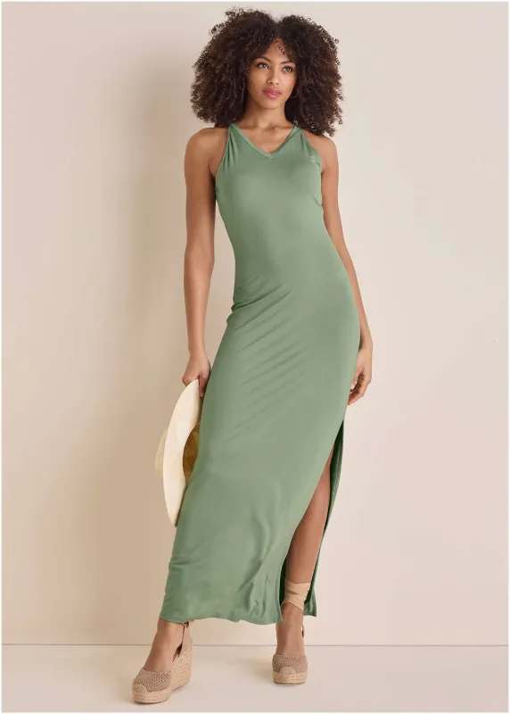 Halter Maxi Dress - Iceberg Green sold by VENUS