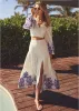 Printed Linen Two-Piece Set - Purple Paisley Border sold by VENUS