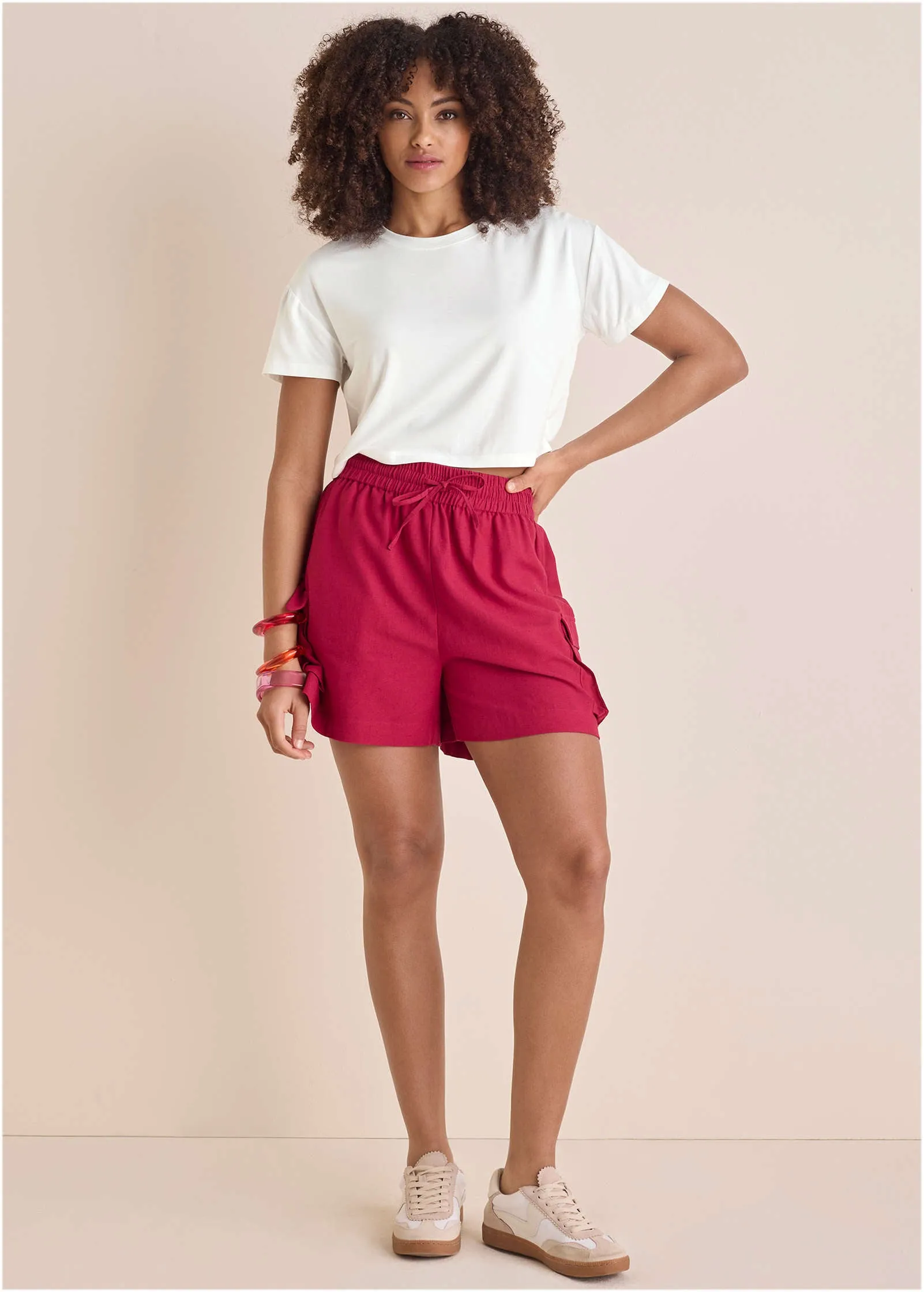 Linen Cargo Short - Granita sold by VENUS product image thumbnail 2