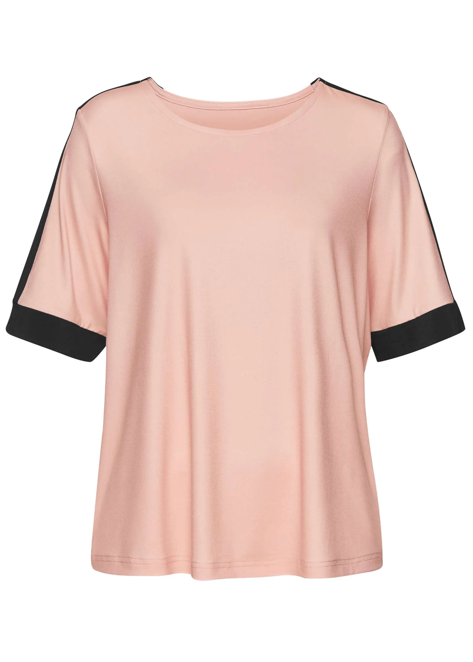 Contrast Short Sleeve Top - Mauve & Black sold by VENUS product image thumbnail 2