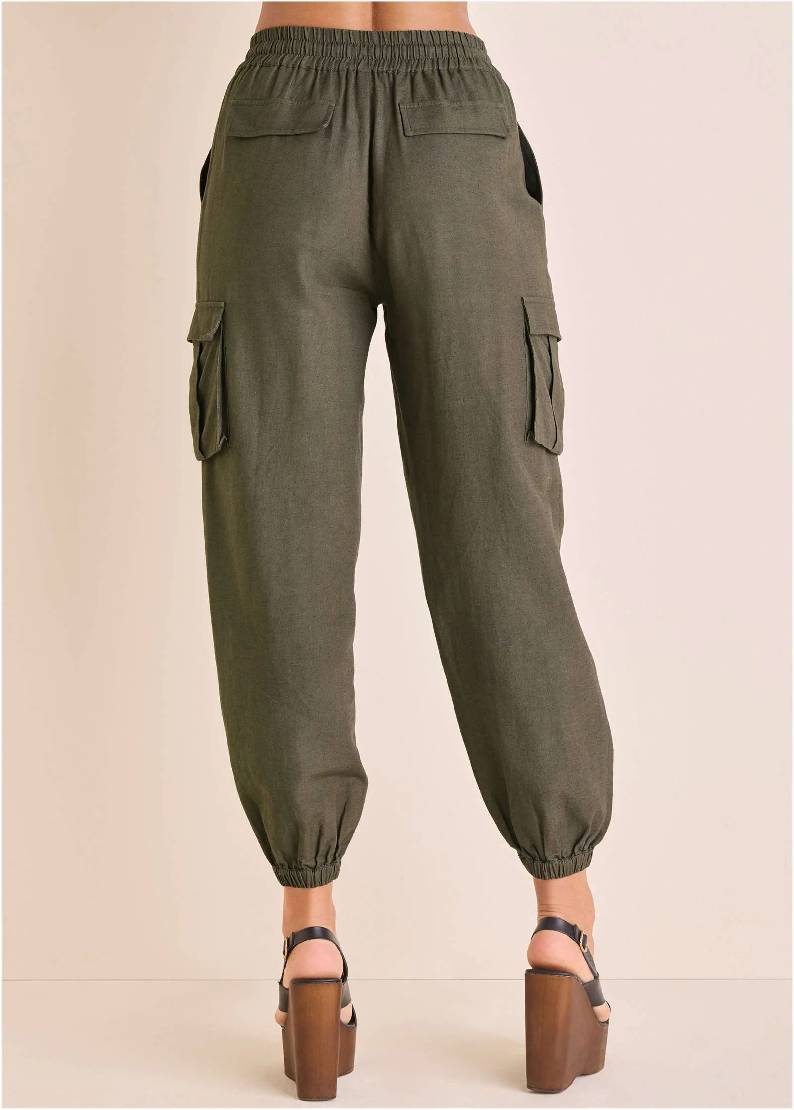 Linen Cargo Jogger - Brown sold by VENUS product image thumbnail 4