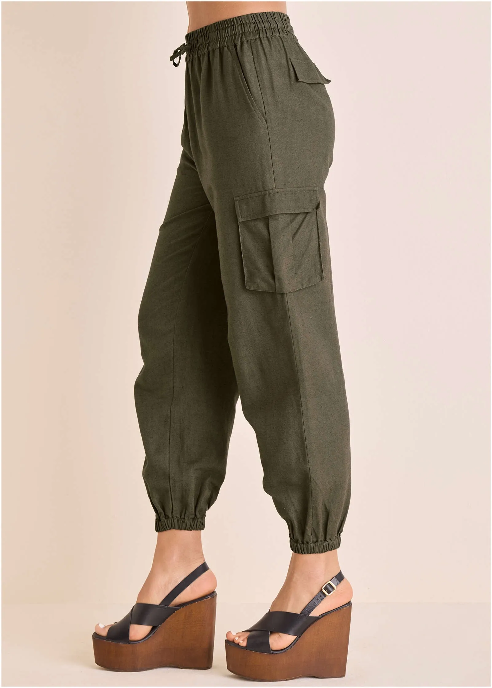 Linen Cargo Jogger - Brown sold by VENUS product image thumbnail 5