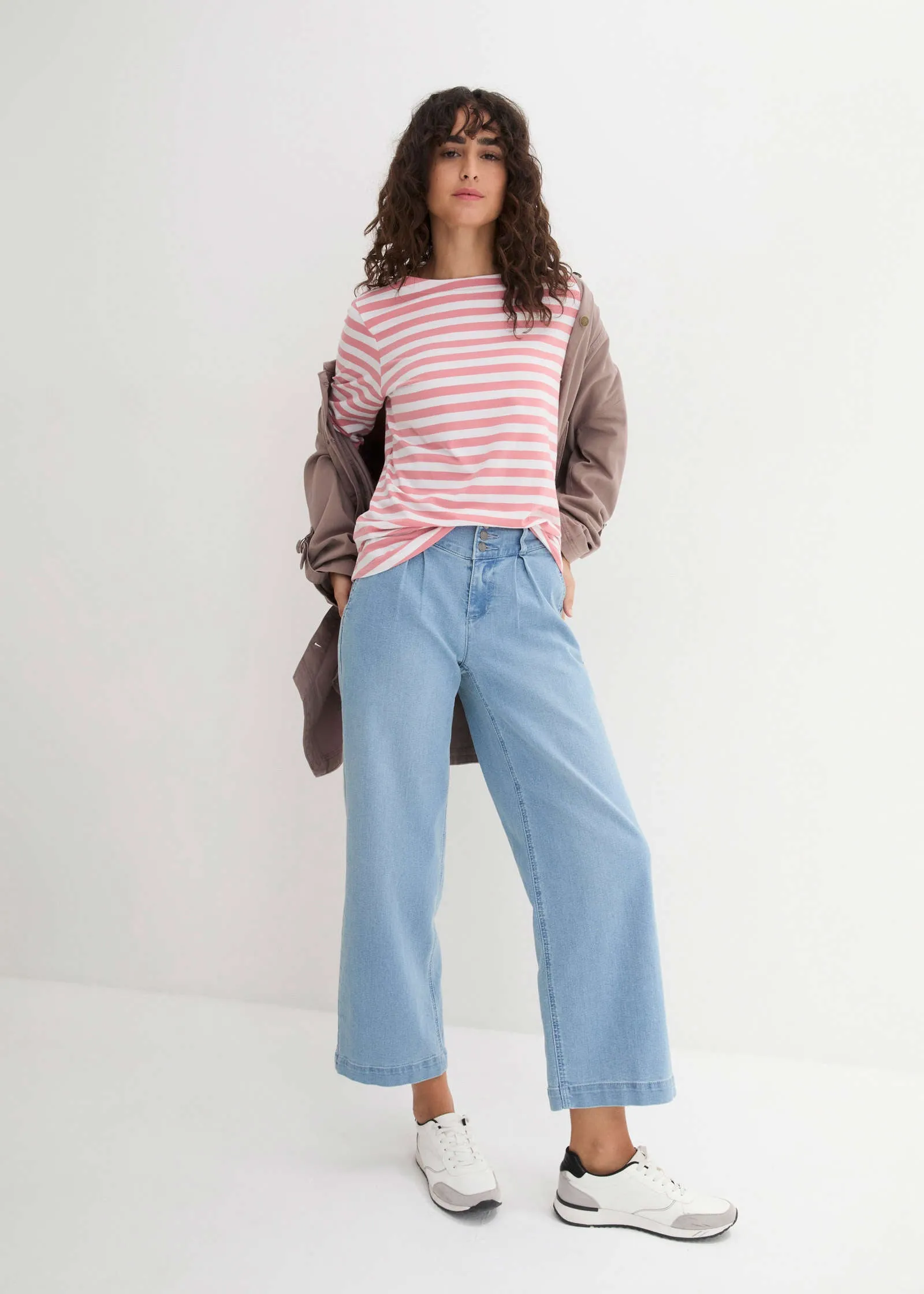 Boat Neck Striped Top - Pale Pink & White sold by VENUS product image thumbnail 2