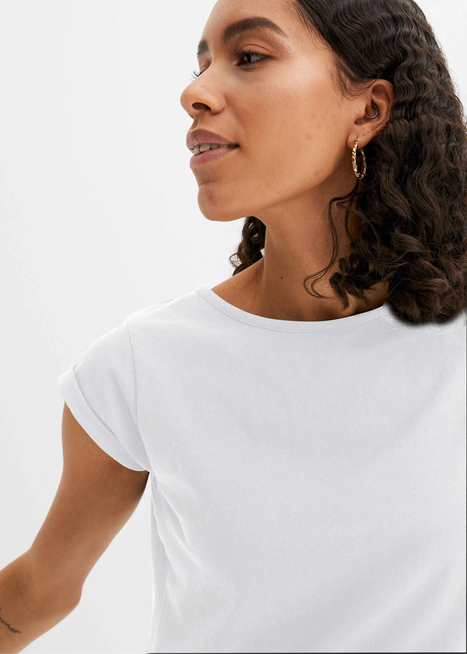 Short Sleeve Boxy Top - White sold by VENUS product image thumbnail 4